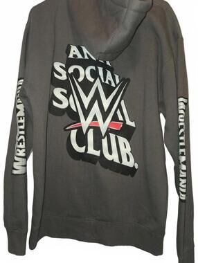 Anti Social Social Club (ASSC) X WWE WrestleMania Hoodie CHARCOAL GREY MEDIUM